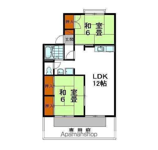 ハートフル夢前2(2LDK/1階)の間取り写真
