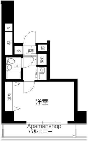 ゾンネンハイム元住吉(1K/1階)の間取り写真