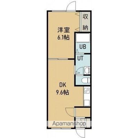 ポートタウンかめだ(1DK/2階)の間取り写真