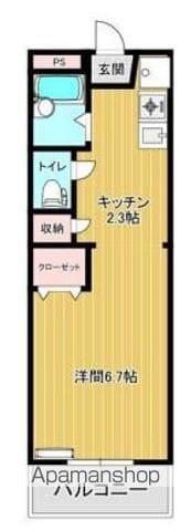 京浜東北・根岸線 港南台駅 徒歩5分 3階建 築36年(ワンルーム/3階)の間取り写真