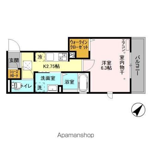 DIARESTO(1K/1階)の間取り写真