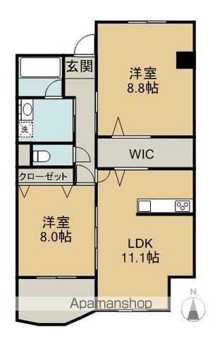 クオリア(2LDK/2階)の間取り写真