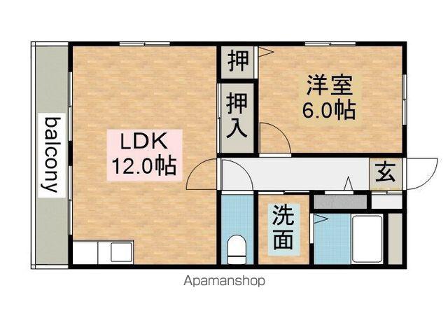 グレイスK2(1LDK/2階)の間取り写真
