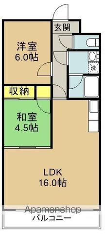 シャトル山手Ⅱ(2LDK/5階)の間取り写真