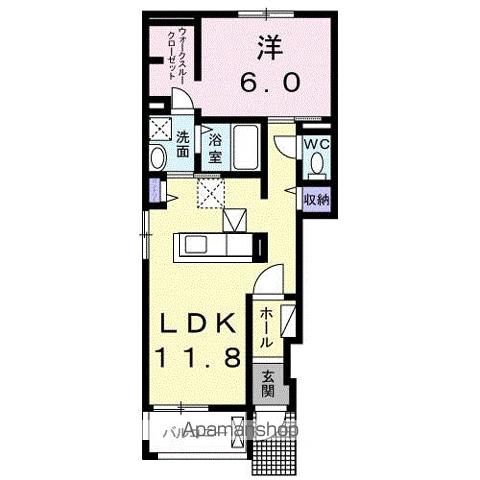 フォレスト ガーデン B(1LDK/1階)の間取り写真