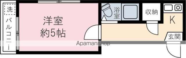 ホワイトヒルズ(1K/2階)の間取り写真