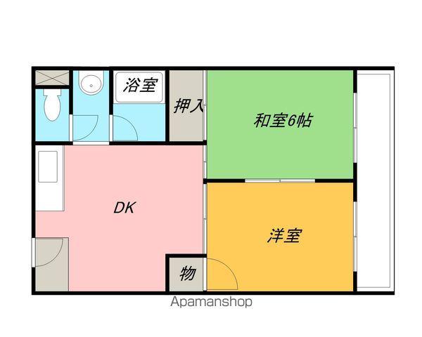 レユシール谷村南上町(2DK/4階)の間取り写真