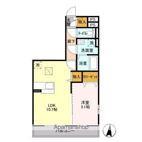 ARIAORCHIS(1LDK/1階)の間取り写真