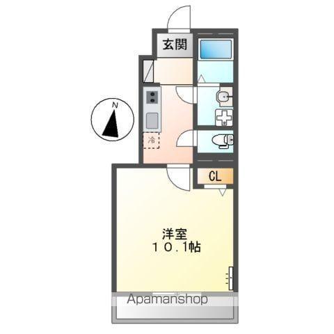 LE CIEL(1K/1階)の間取り写真