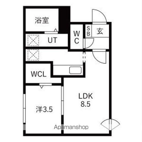 ONE STAGE麻生(1LDK/4階)の間取り写真