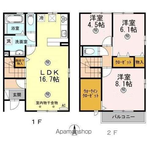 島田様貸家(3LDK)の間取り写真