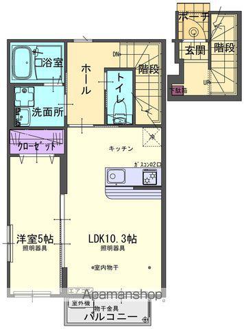 RYUSEIⅢ B(1LDK/2階)の間取り写真