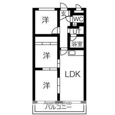 200松井ビル(3LDK/5階)の間取り写真