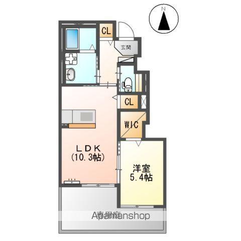アジャートK(1LDK/1階)の間取り写真
