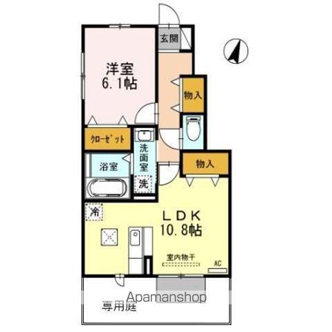 メゾン プラック(1LDK/1階)の間取り写真