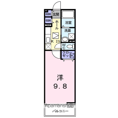 アンジュ(1K/1階)の間取り写真