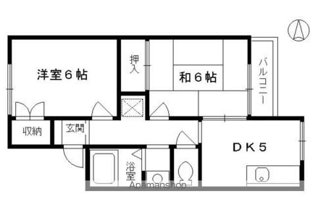 第三芳月ハイツ(2DK/2階)の間取り写真