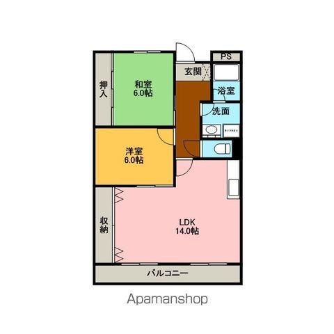 ノーザンピア(2LDK/3階)の間取り写真