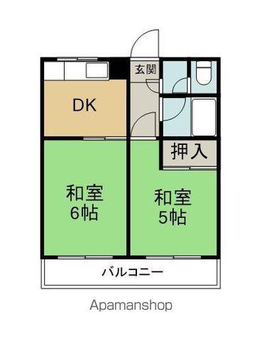 ハローハイツ(2DK/1階)の間取り写真