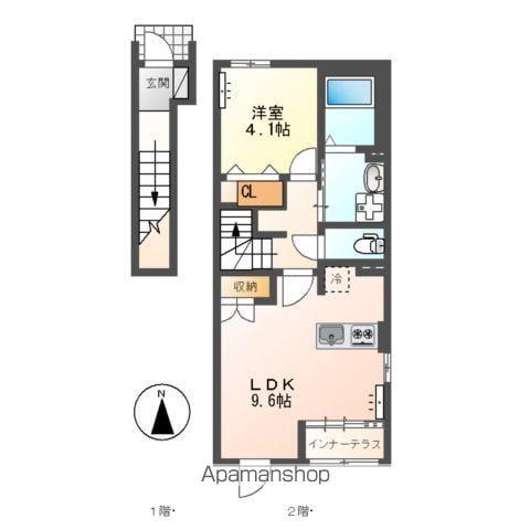 太田市本町 Ⅲ期工事(1LDK/2階)の間取り写真