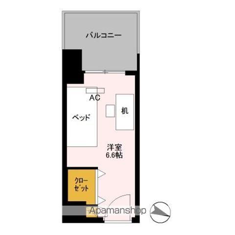 ロイヤルパークスER万代 SHARE万代(ワンルーム/3階)の間取り写真