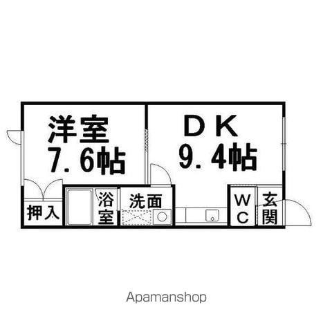 サンハイツ(1DK/2階)の間取り写真