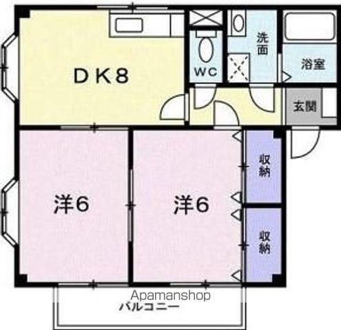 ドミール本郷(2DK/1階)の間取り写真