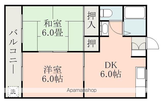 ルミエール一吉Ⅱ(2DK/3階)の間取り写真