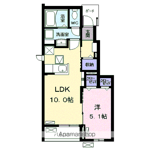 メゾン・ド・パルク(1LDK/1階)の間取り写真