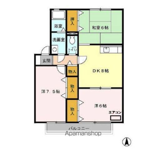 パークサンハイム(3DK/2階)の間取り写真