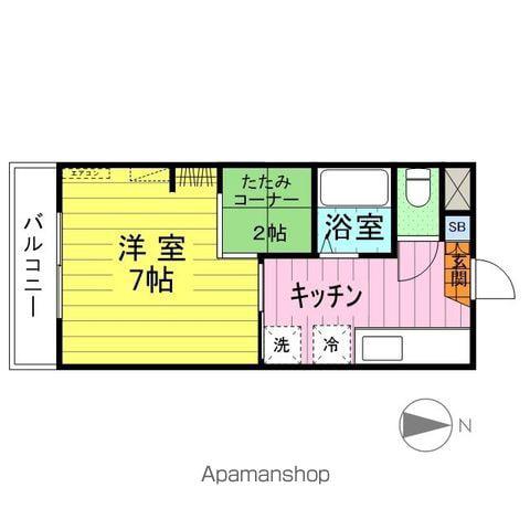 ブランドール八乙女(1K/4階)の間取り写真
