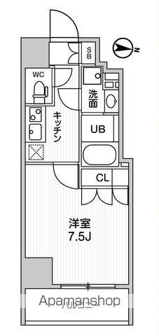 ガリシア森下Ⅴ(1K/11階)の間取り写真