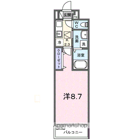 ラ ヴィーダ ヌエバ(1K/1階)の間取り写真