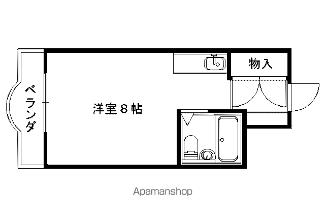 正和フラット宝ヶ池(1K/4階)の間取り写真