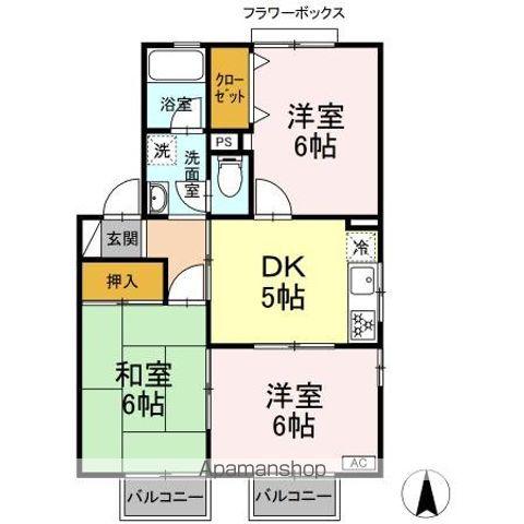 滝田アパート(3K/2階)の間取り写真