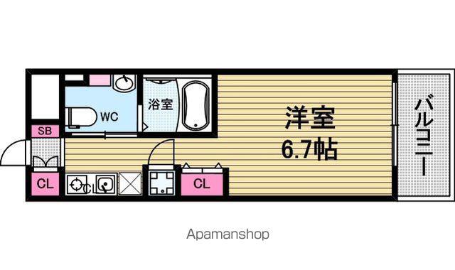 レオンコンフォート谷町六丁目(1K/6階)の間取り写真