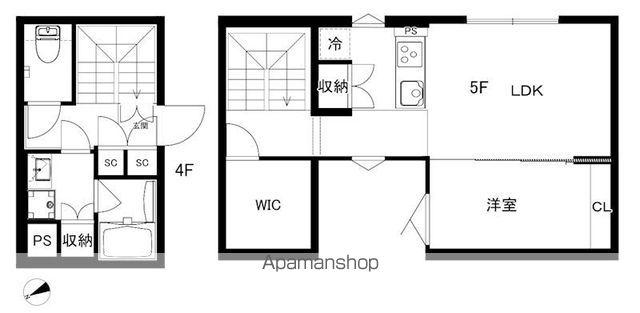CREAL江戸川橋(1LDK/4階)の間取り写真