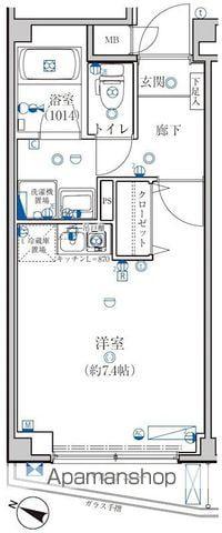 グレイスヒルズ横浜(ワンルーム/4階)の間取り写真