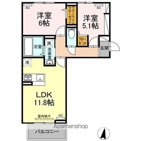 ハーベストCK(2LDK/3階)の間取り写真