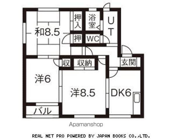 ラフィーネ弐(3DK/2階)の間取り写真