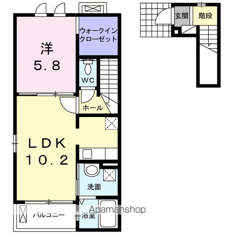 サンマルコ2(1LDK/2階)の間取り写真