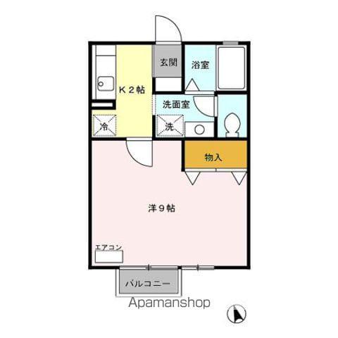 メゾン・ド・ルミエールC(1K/2階)の間取り写真