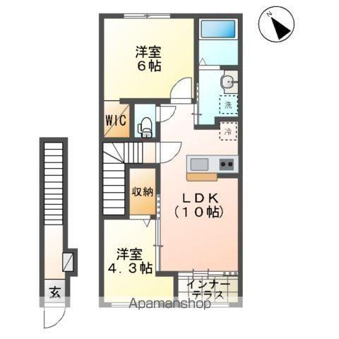 エスペランサ(2LDK/2階)の間取り写真