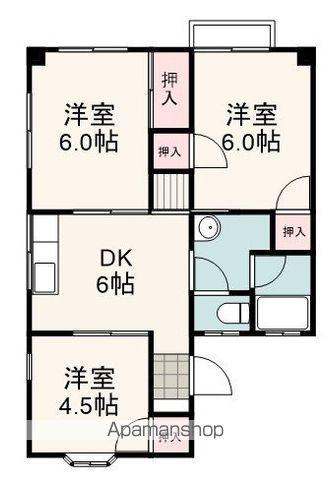 コーポ木月A(3DK/1階)の間取り写真