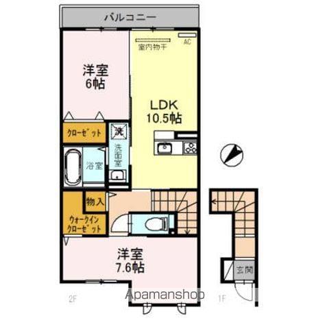 龍ノ樹マンションII(2LDK/1階)の間取り写真