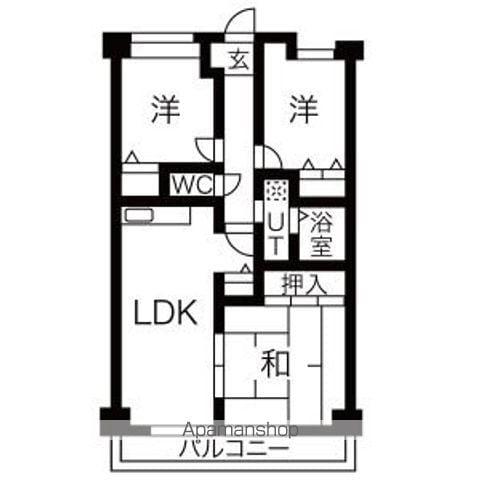 パシフィックマンション(3LDK/4階)の間取り写真