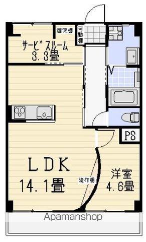 こだまハイツ(1SLDK/3階)の間取り写真