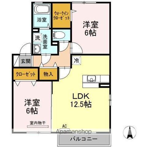 ビーンズヒル(2LDK/2階)の間取り写真