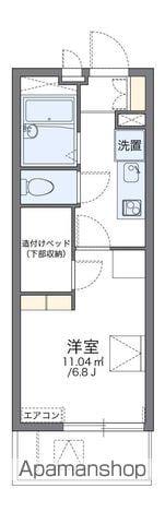レオパレスTWOビレッジ(1K/1階)の間取り写真