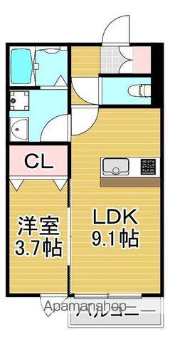 CS津福(1LDK/1階)の間取り写真